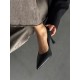Siyah hakiki deri stiletto