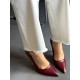 Bordo gold topuklu stiletto