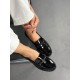 Siyah rugan tokalı loafer 