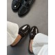 Acı kahve rugan tokalı loafer