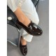 Acı kahve rugan tokalı loafer
