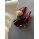 Bordo gold topuklu stiletto