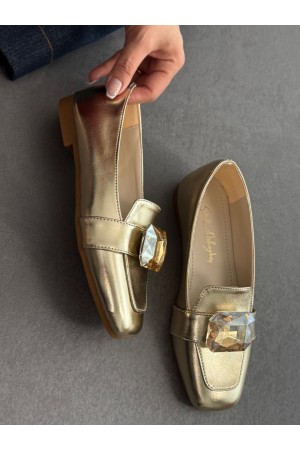 Gold taşlı ayakkabı 