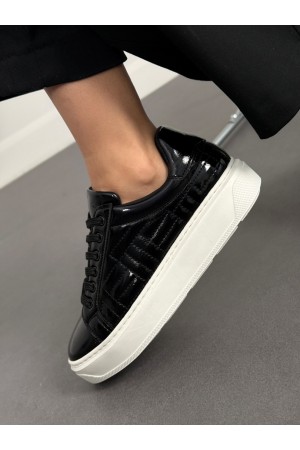 SC0173 Siyah rugan spor ayakkabı 