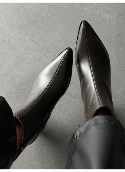 Acı kahve hakiki deri topuklu bot