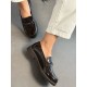 Acı kahve rugan tokalı loafer