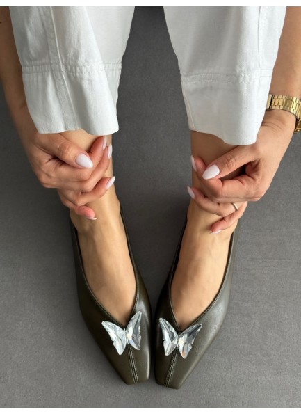 Haki kelebek tokalı babet