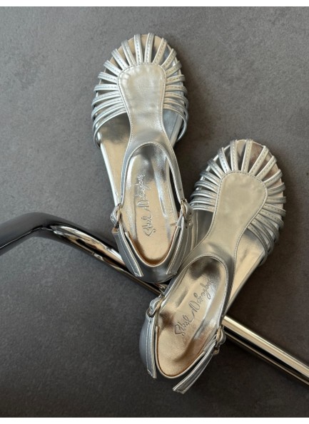 Gümüş kafes model ayakkabı 