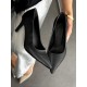 Siyah mat saten stiletto 