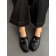 Siyah tokalı loafer ayakkabı 