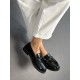 Siyah rugan tokalı loafer 