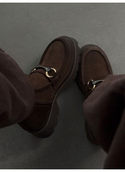 Acı kahve aksesuarlı hakiki deri bot