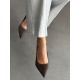 Acı kahve mat saten stiletto