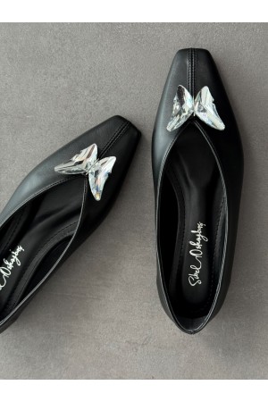 SC0060 Siyah kelebek tokalı babet