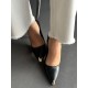 Siyah gold topuklu stiletto