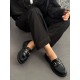 Siyah tokalı loafer ayakkabı 