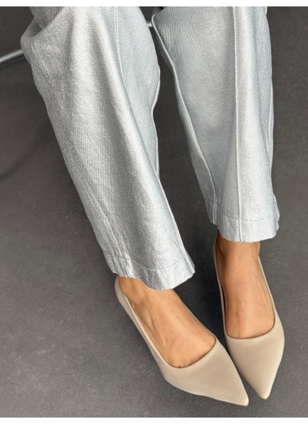 Bej mat saten stiletto