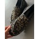 Leopar taşlı loafer ayakkabı 