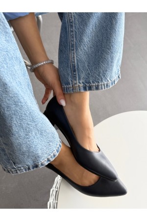 Lacivert hafif topuklu ayakkabı 