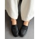 Siyah tokalı loafer 