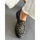 Leopar taşlı loafer ayakkabı 