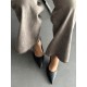 Siyah hakiki deri stiletto