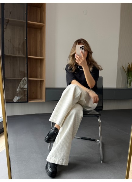 Siyah tokalı loafer ayakkabı 