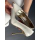 Bej gold topuklu stiletto