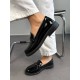Siyah rugan tokalı loafer 