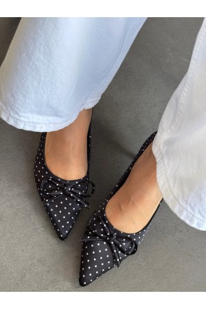 Puantiyeli siyah Stiletto