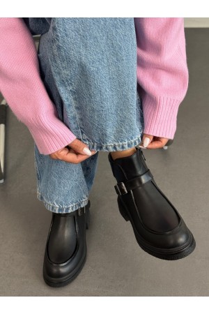 Siyah bilek boy hakiki deri bot